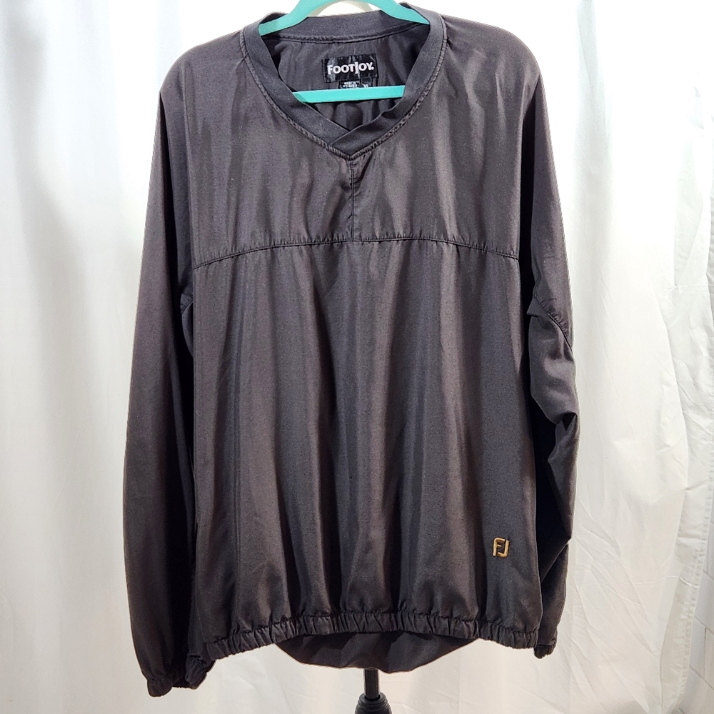Black and Gold Footjoy Gold Pullover V Neck Long Sleeve